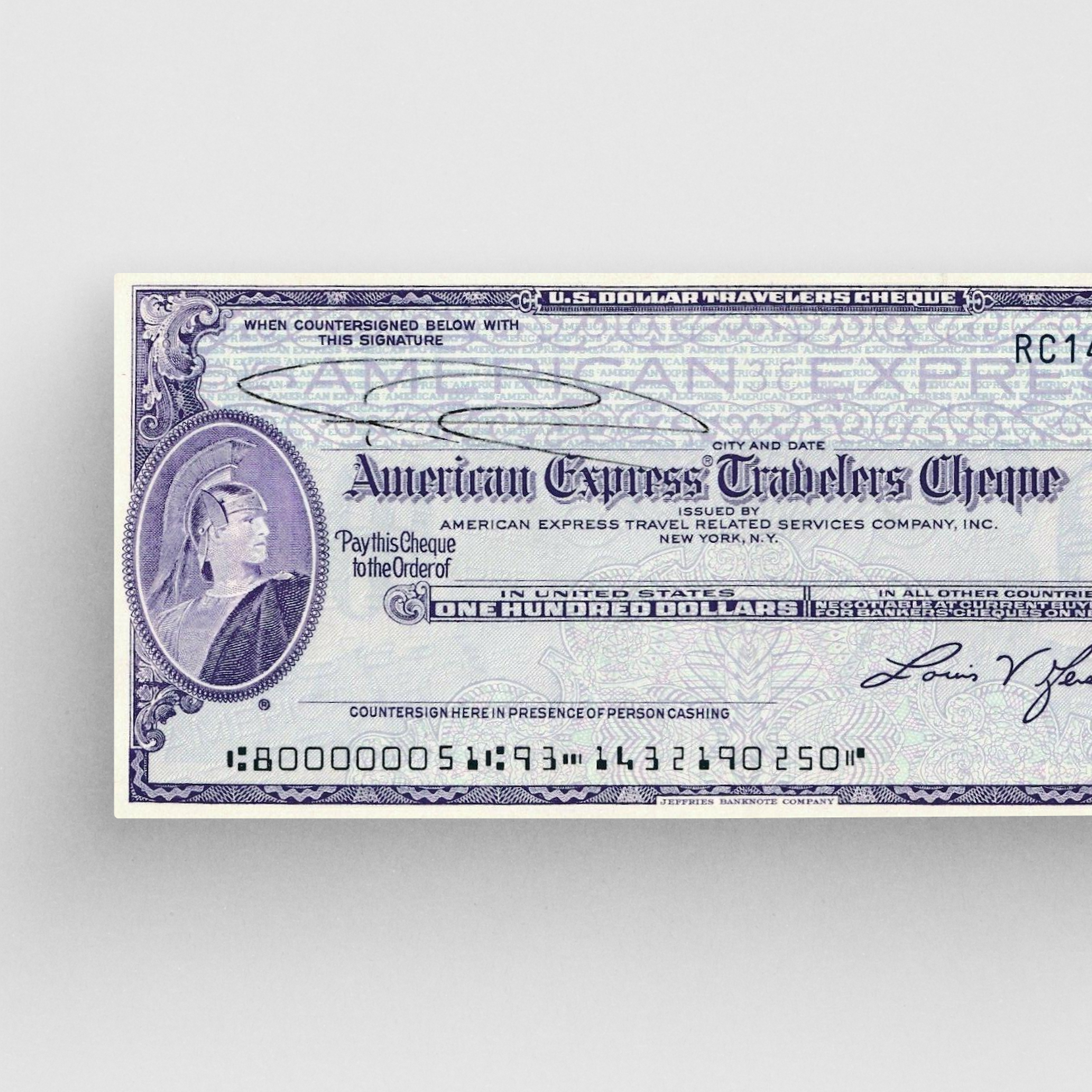 An American Express travelers cheque