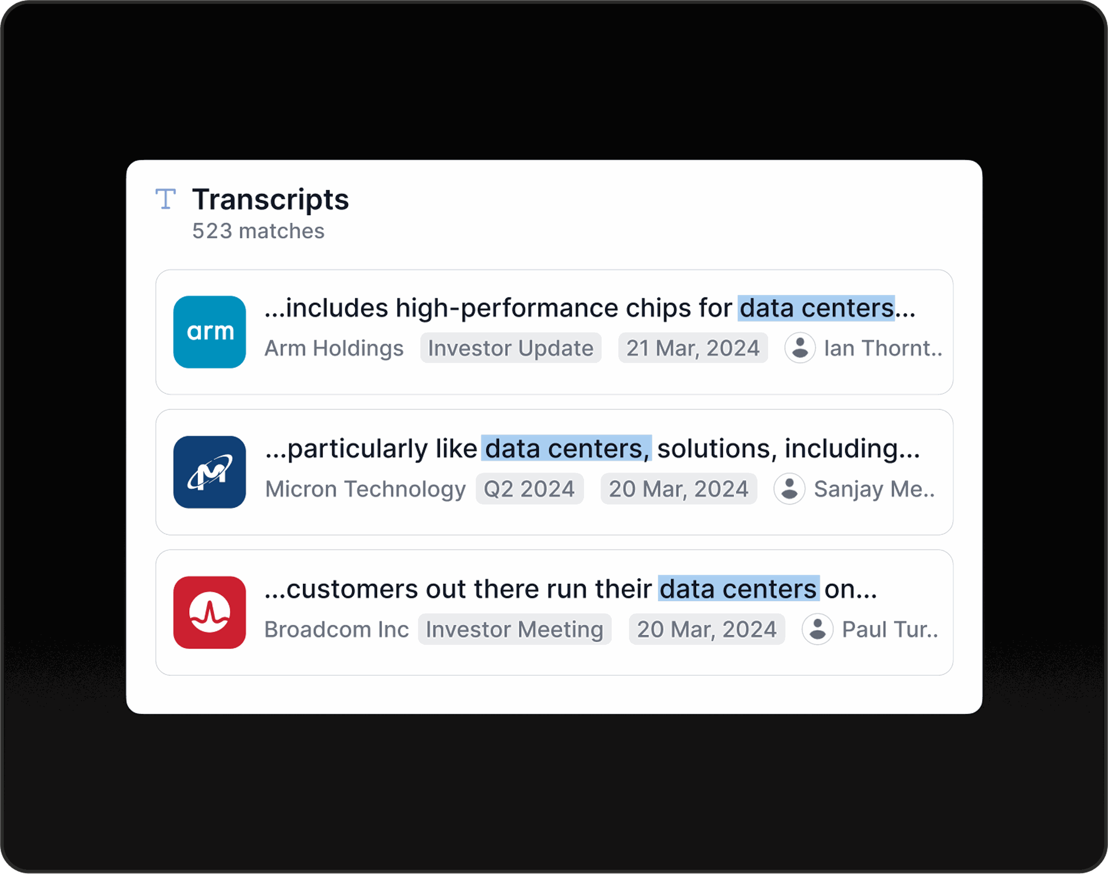 Quartr Pro – Financial Research Platform for Desktop