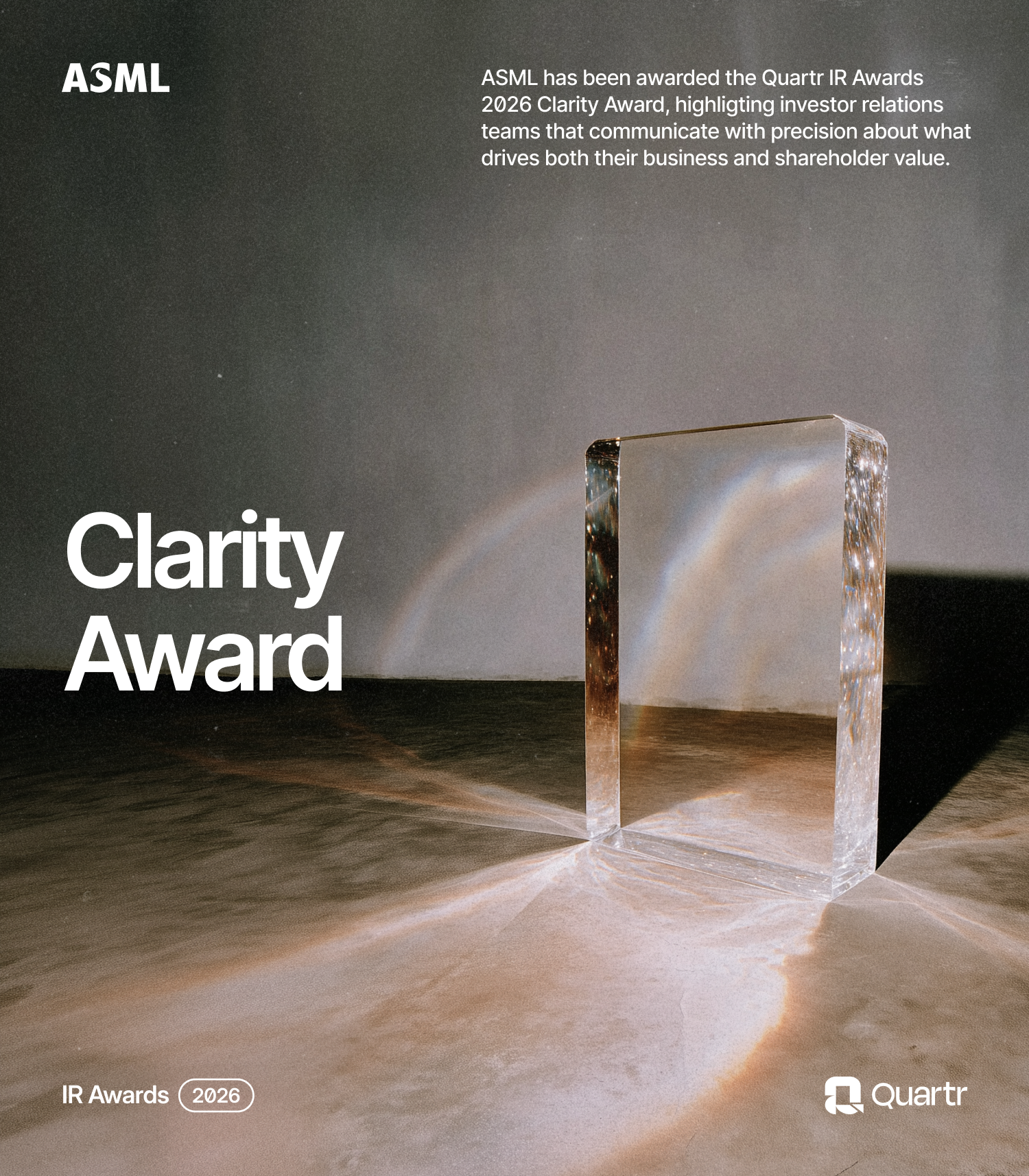 IR Awards 2026 - Clarity: ASML