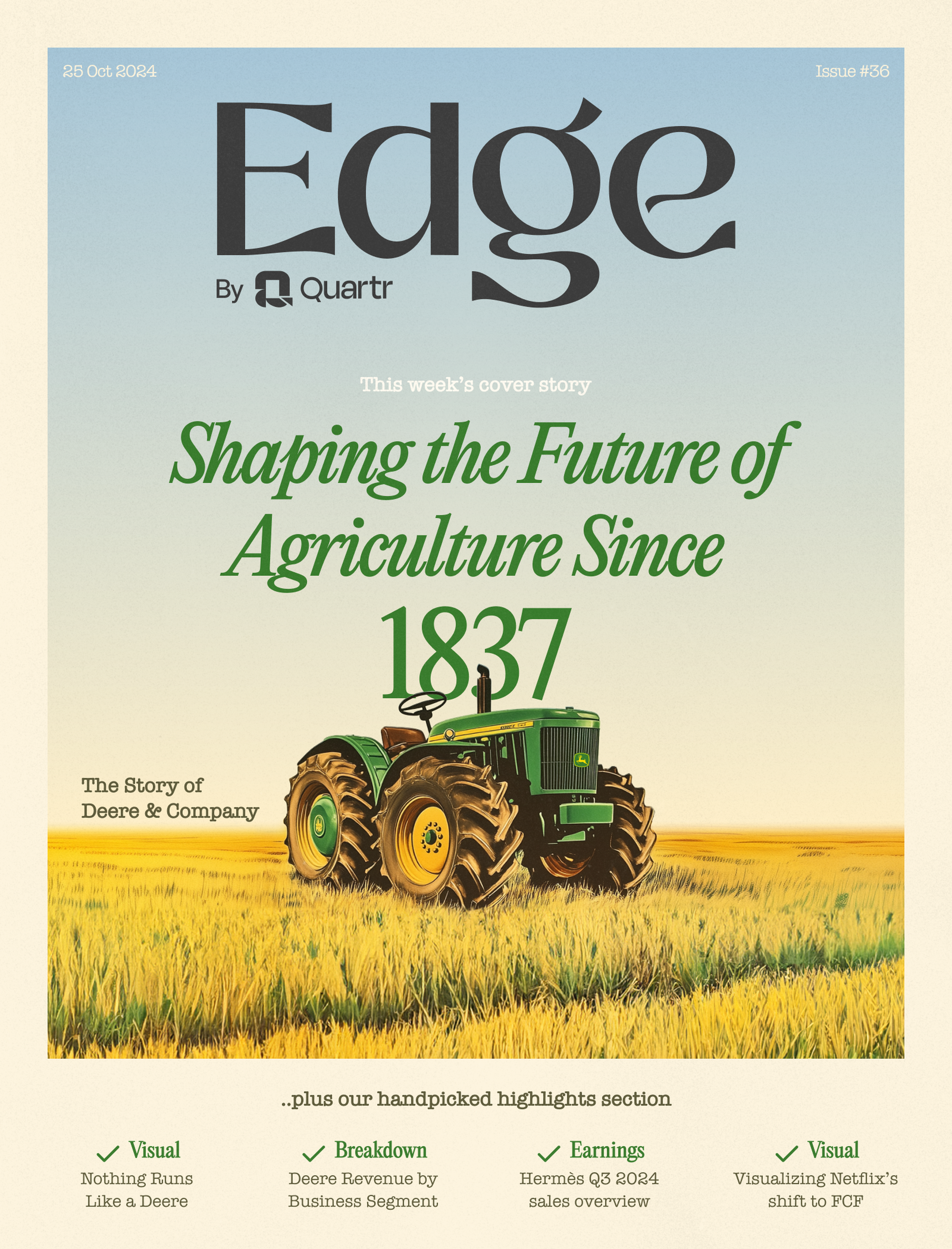 Cover to Edge #36: Deere & Company, Shaping the Future of Agriculture Since 1837