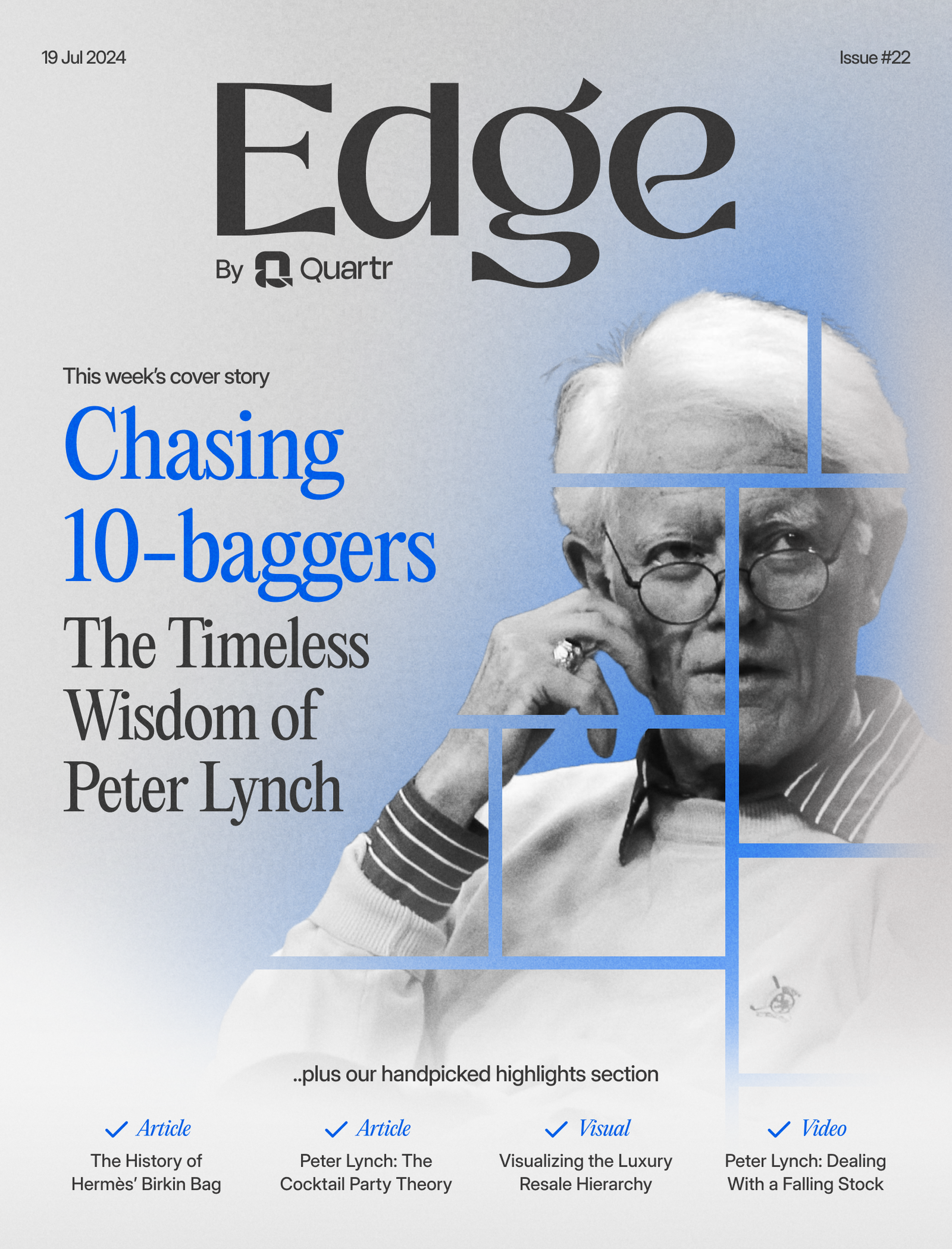 Edge #22 cover: Peter Lynch. Chasing 10-baggers