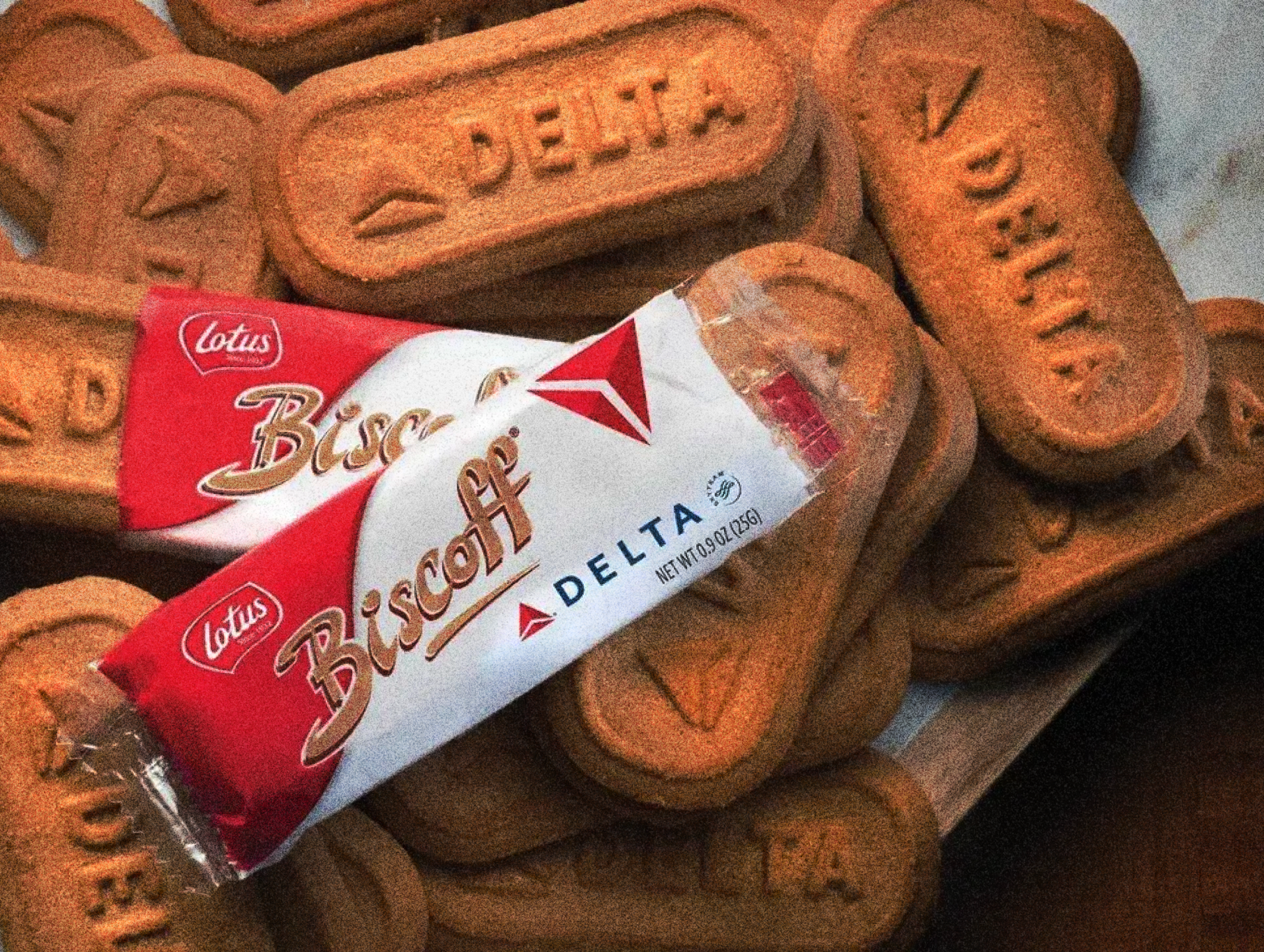 A pile of Lotus biscuits, Biscoff Delta