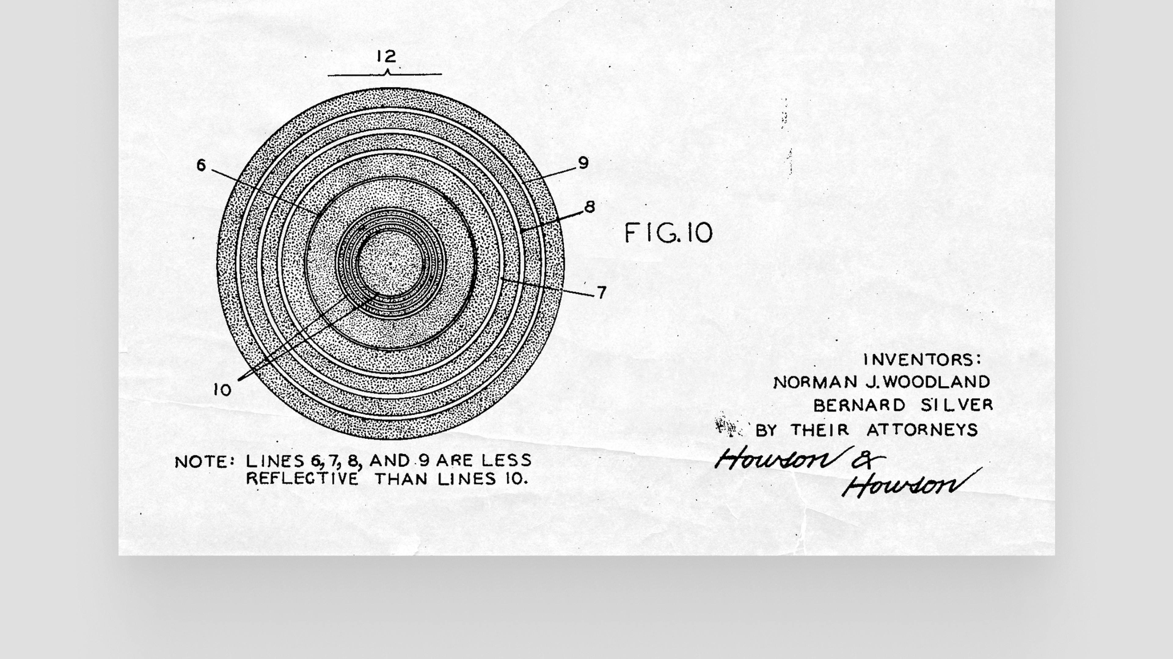 An excerpt from the patent filing for the bull's-eye scannable symbol
