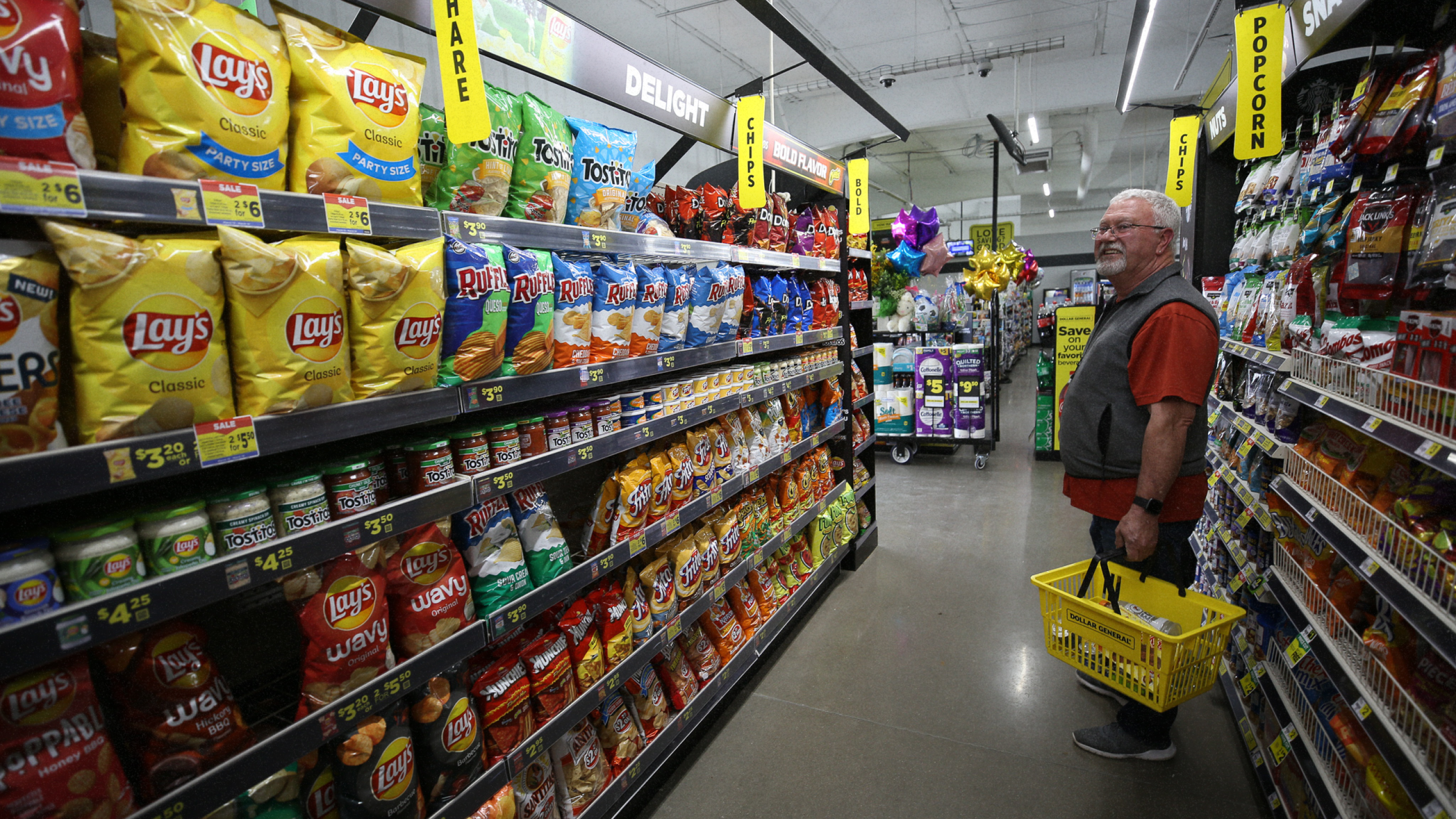 Inside a typical Dollar General small-box store