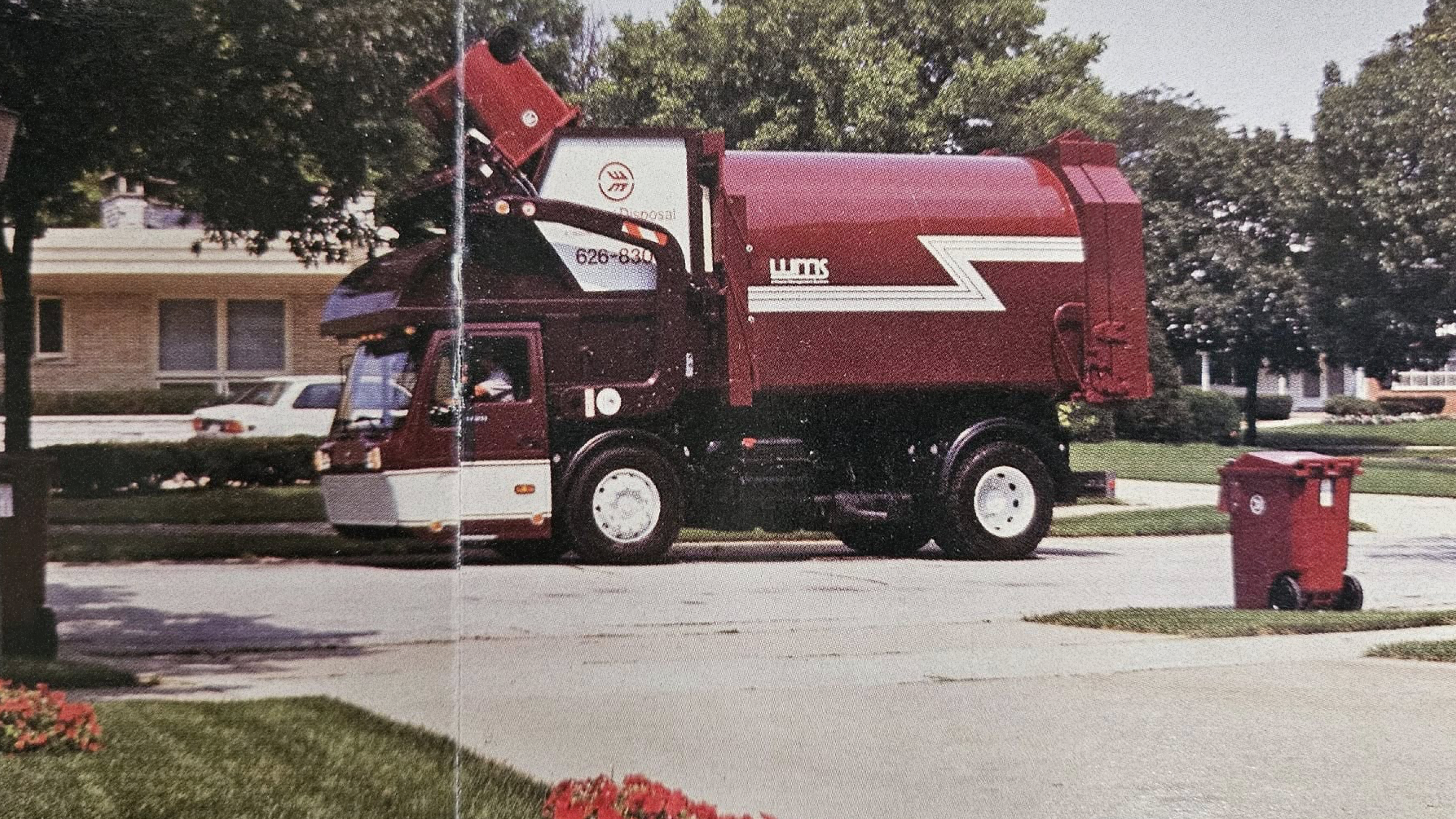 A Waste Management collection truck, late 1980s