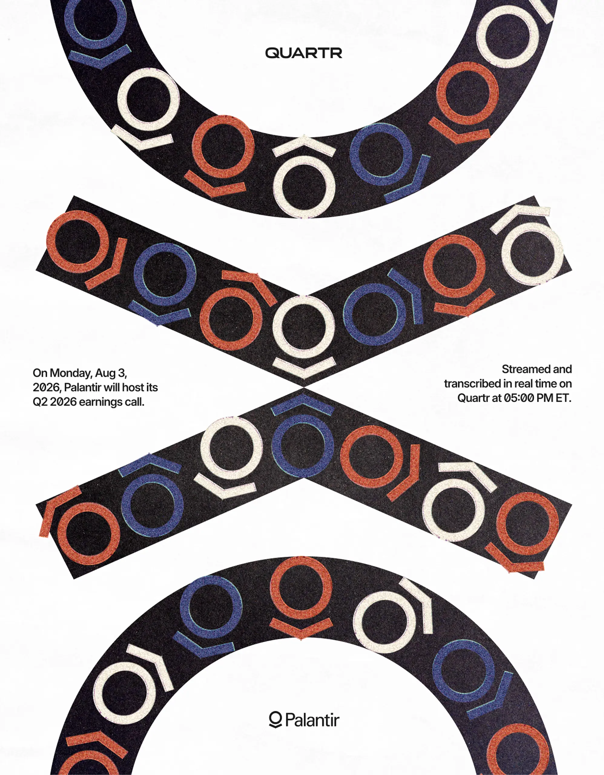 Palantir Q2 2026 earnings call poster