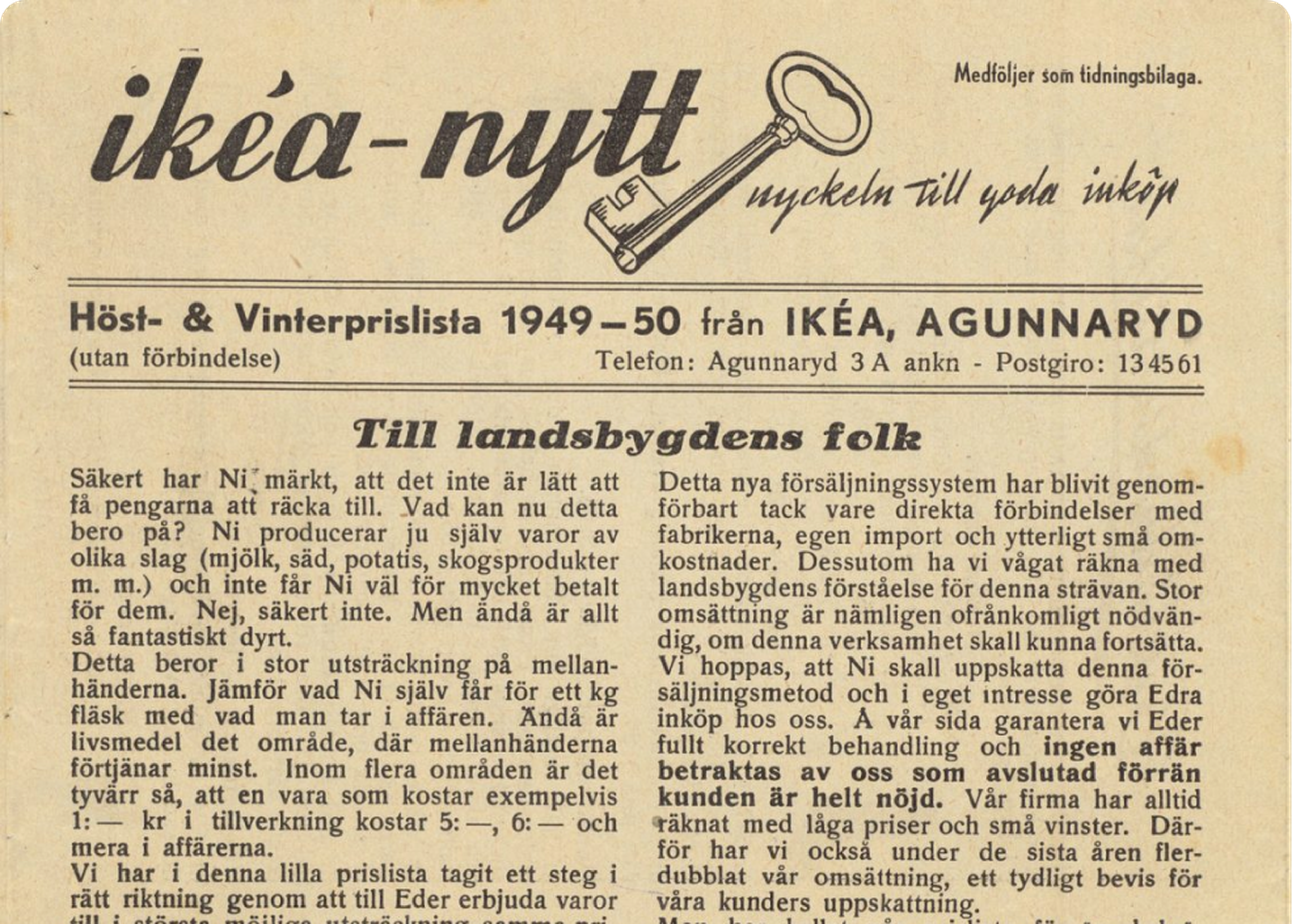 An old article from IKEA nytt, from 1949-50