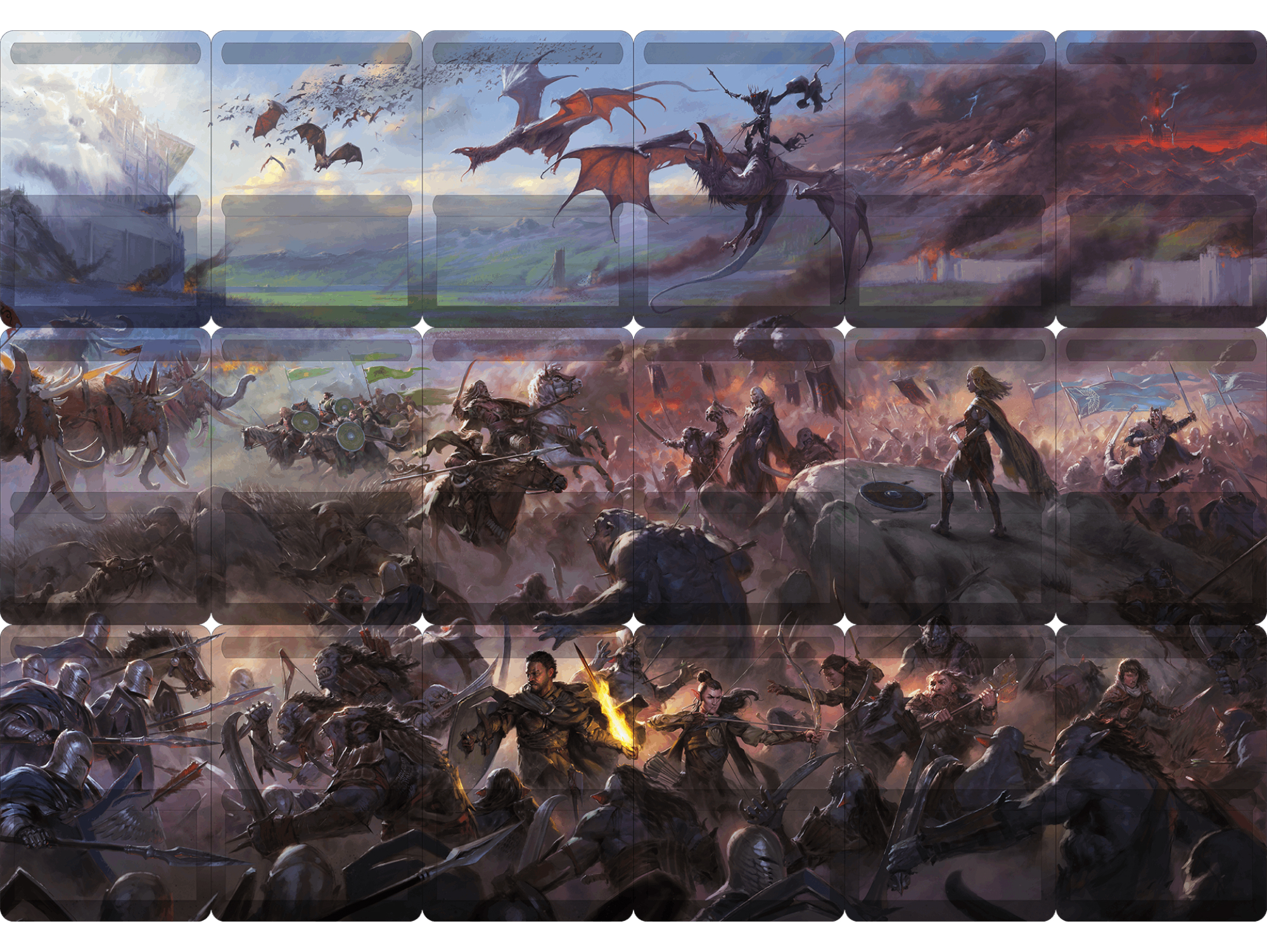 cartes bataille des Champs du Pelennor