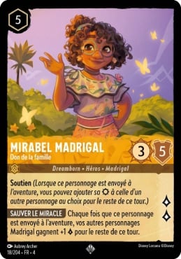 carte mirabel madrigal don de la famille lorcana