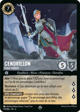 carte cendrillon coeur vaillant lorcana