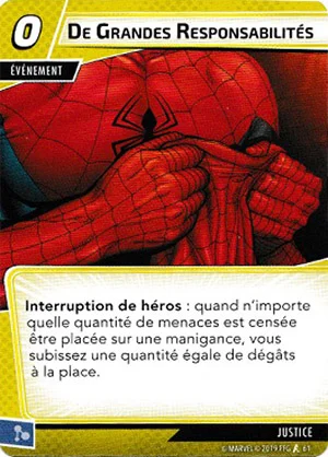 article marvel champion carte "de grandes responsabilités"