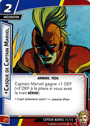 article marvel champion - carte "casque de captain marvel"