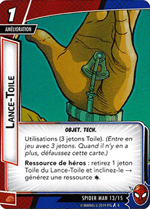 article marvel champion carte "lance-toile"