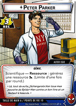 article marvel champion carte "peter parker"