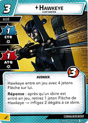 article marvel champion - carte "hawkeye"