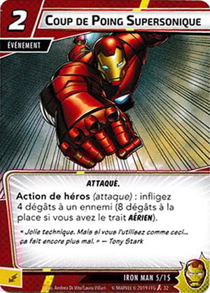 article marvel champion carte "coup de poing supersonique"