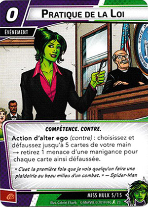 article marvel champion carte "pratique de la loi"