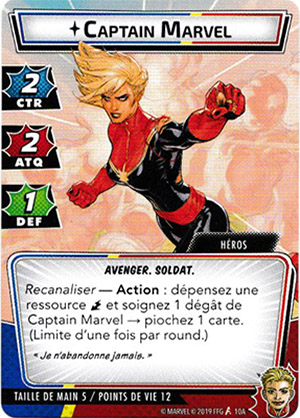 article marvel champion - carte "Captain Marvel"