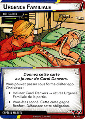 article marvel champion - carte "Urgence familiale"