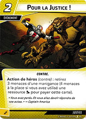 article marvel champion carte "pour la justice"