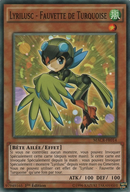 carte lyrilusc fauvette de turquoise yu-gi-oh