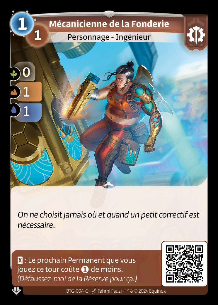 article altered carte "mécanicienne de la fonderie"