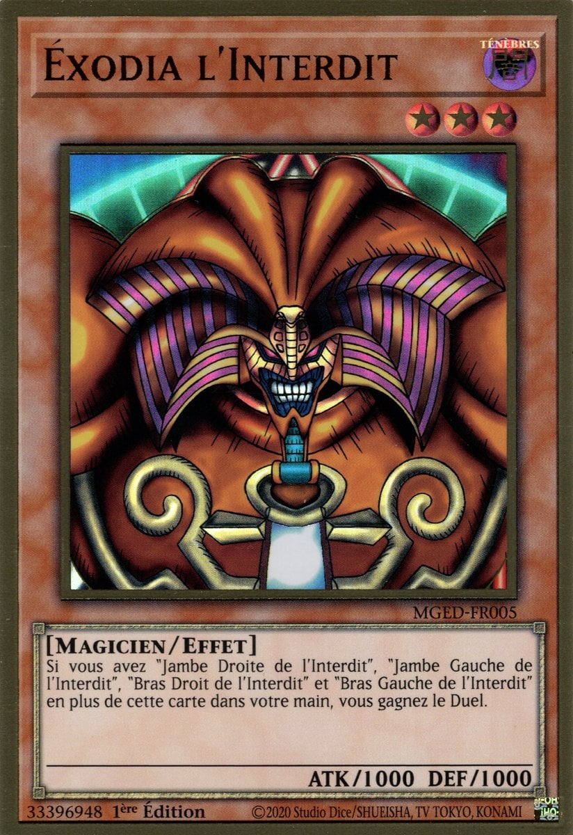 carte exodia l'interdit premium gold rare yu-gi-oh