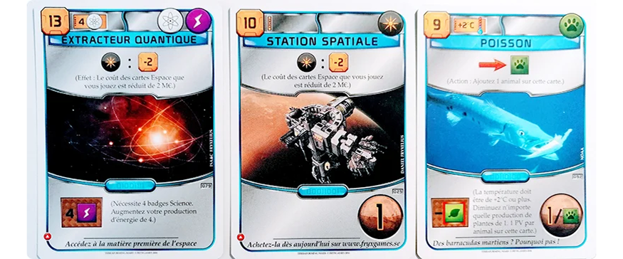 Article Terraforming Mars - cartes "Projets Action"