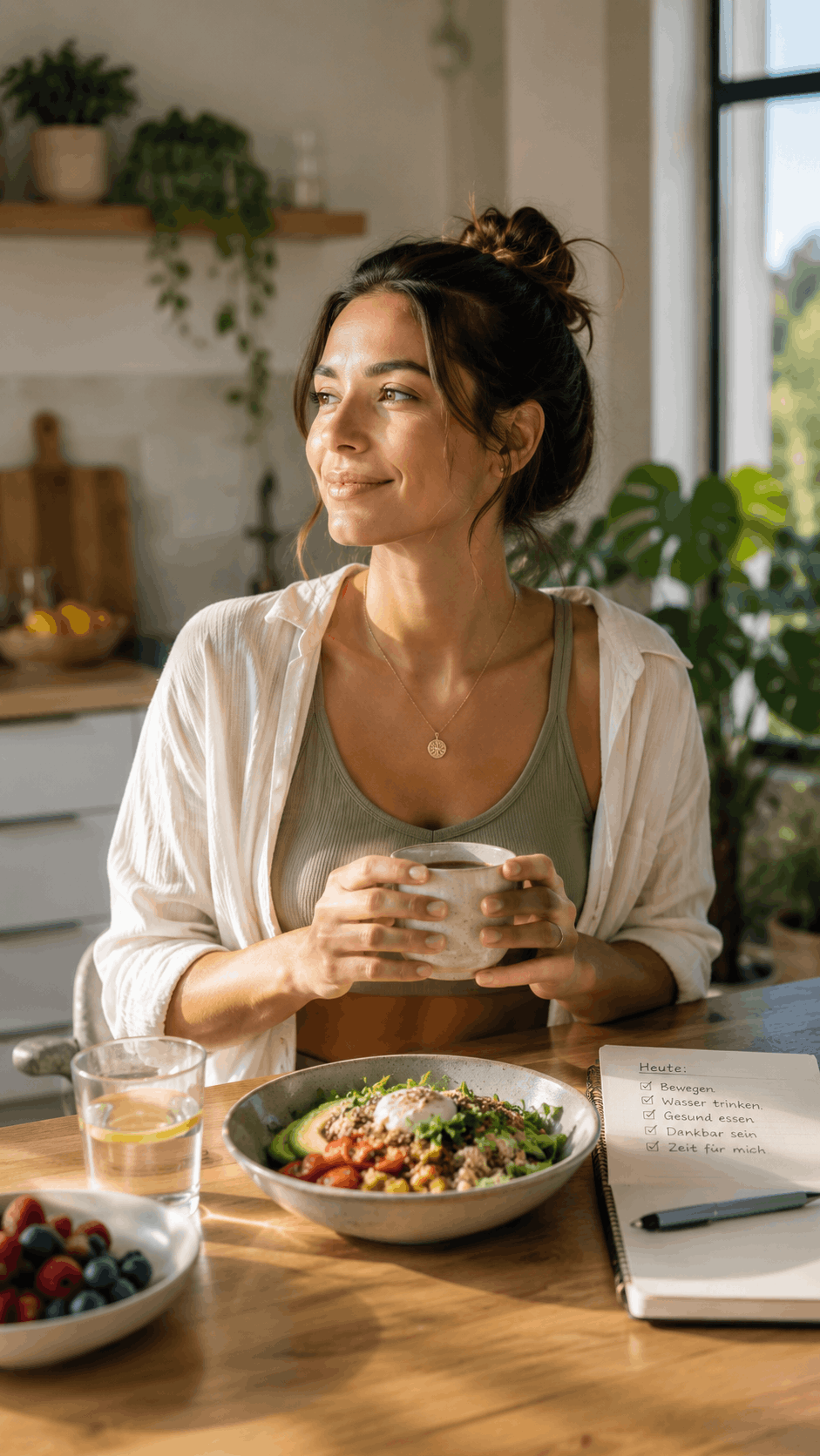 Person beim bewussten Essen als Symbol für ADF