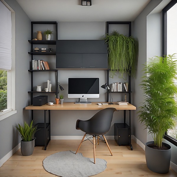 Beispiel für ein ordentliches und ansprechendes Homeoffice zum Wohlfühlen