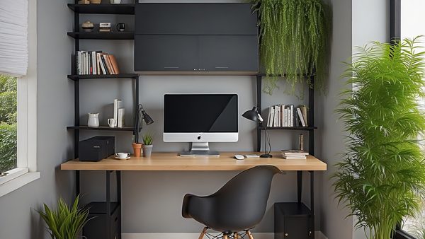 Beispiel für ein ordentliches und ansprechendes Homeoffice zum Wohlfühlen