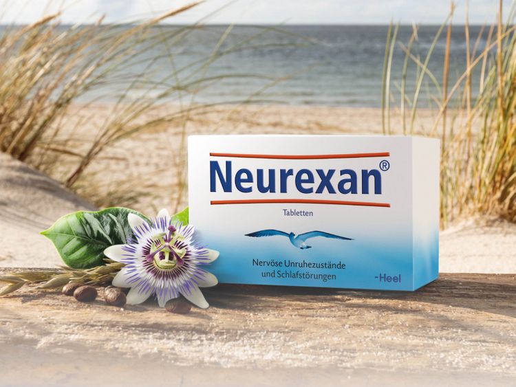 Abbildung der Neurexanpackung am Strand