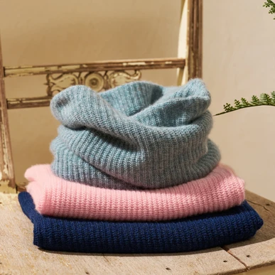 Cashmere Textured Snood in French Navy | Accessories | Brora Fashion