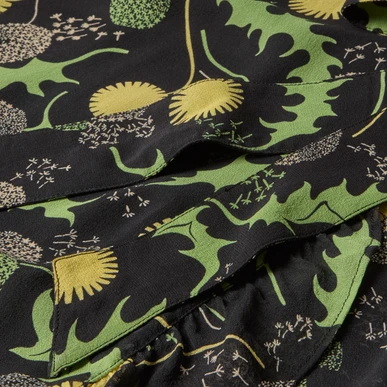 Silk Frill Wrap Skirt in Black & Primrose | Brora Sale