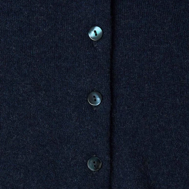 French Navy Women's Cashmere Modern Classic Cardigan | Brora UK