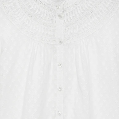 White Cotton Dobby Pintuck Blouse | Women's Blouses | Brora Fashion