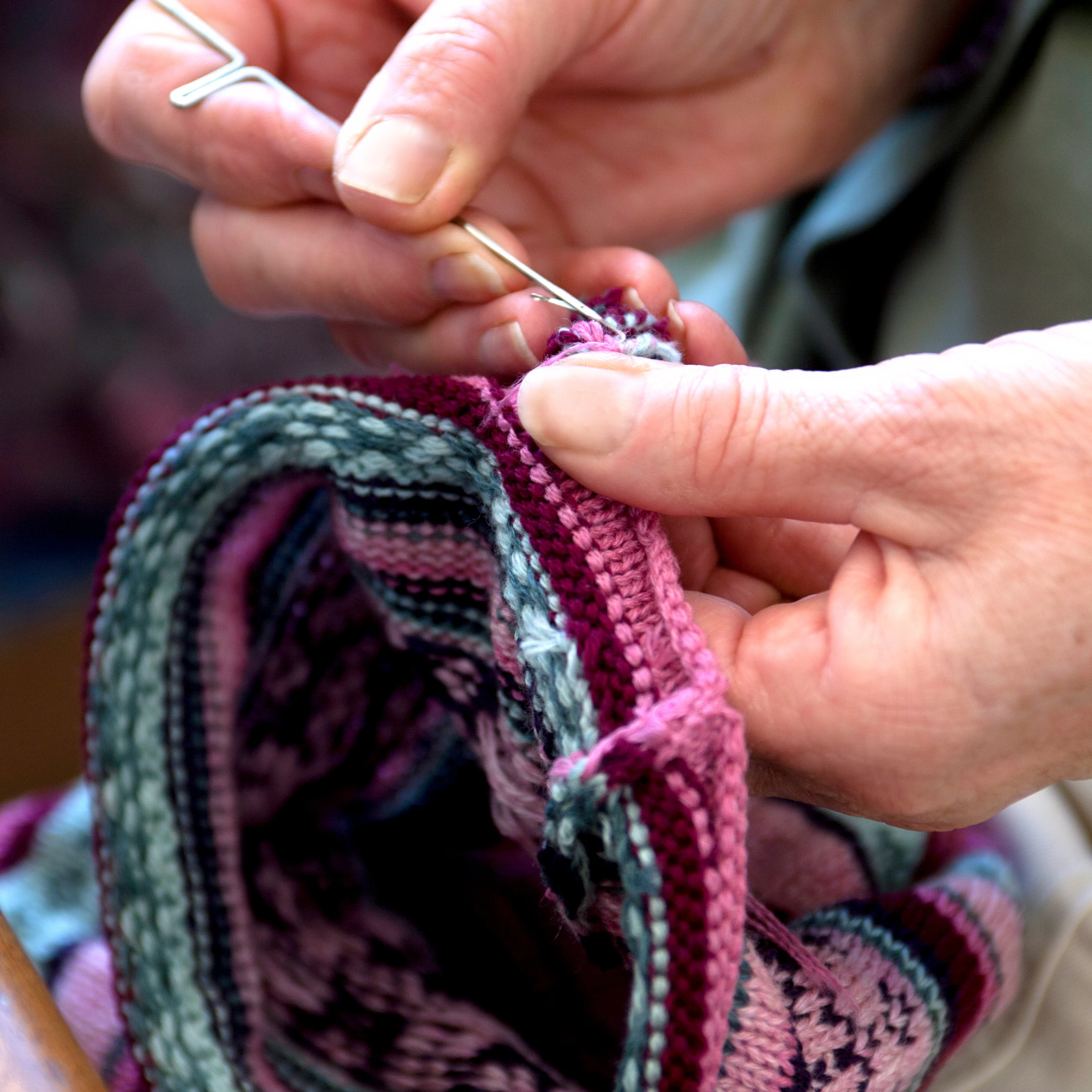 Winter White Navy Cashmere Fair Isle Cardigan Baby Knitwear Brora