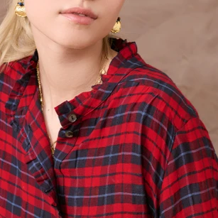 Sunday Soft Frill Blouse (Fortune Red)