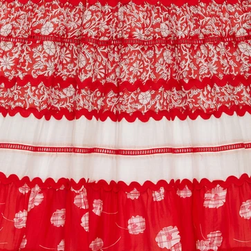 Red Ric Rac Patchwork Skirt | Women's Skirts | Brora Fashion