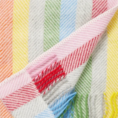 Rainbow Stripe Pure Wool Baby Blanket Baby Gifts Brora