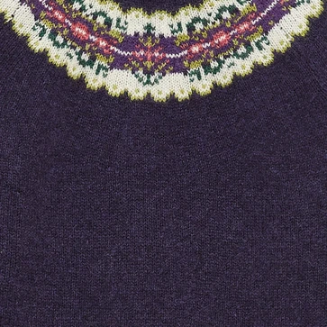 Wool Fair Isle Yoke Jumper in Blackcurrant | Knitwear | Brora