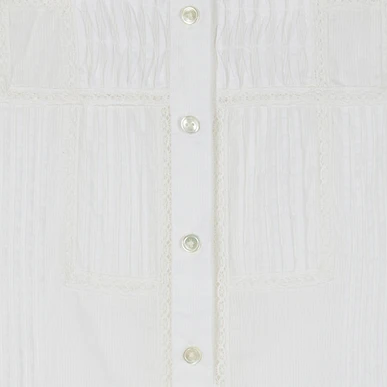 Lace Trim Cotton Blouse