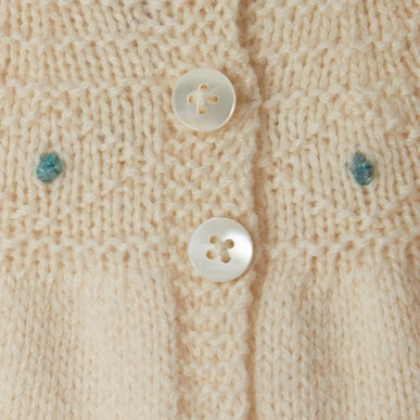 Babies Cashmere Hand Knit Matinee Jacket | White | Baby Gifts