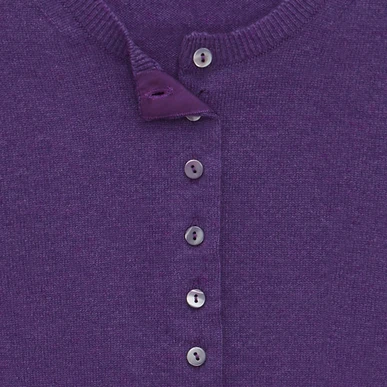 Cashmere Cropped Cardigan in Violet | Women's Knitwear | Brora