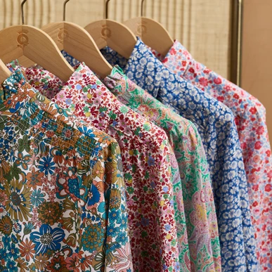 Liberty Print Jersey Skirt in Midnight Blue | Brora