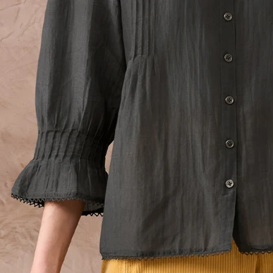 値下げTAN タン19AW BOILED PINTUCK BLOUSE GRAY Sleeveless Pintuck Blouse In Plus Size - Arianna Red | NYDJ