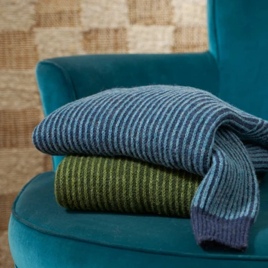 Wool Plated Rib Jumper in Sorrel & Nettle | Brora Clearance