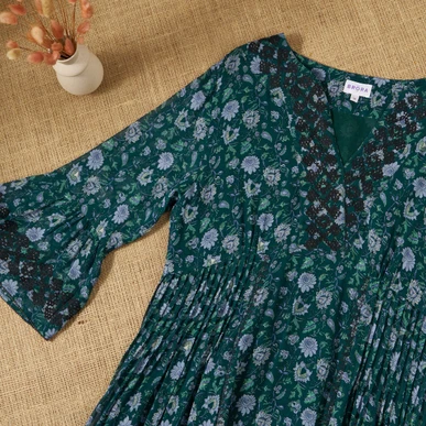 brora silk dress Green Embroidered Silk Dress | Women's Dresses