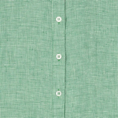 Fine Houndstooth Linen Shirt in Emerald | Women's | Brora Clearance
