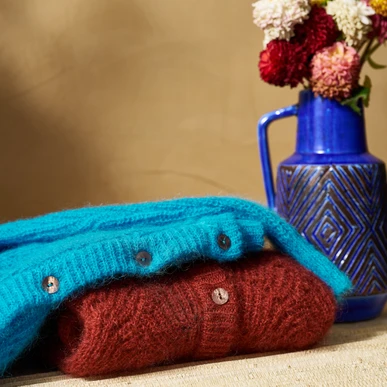 Blue Mohair Lace Cardigan | Women's Cardigans | Brora Fashion